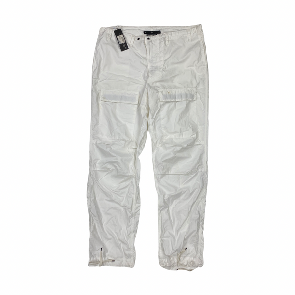 Stone Island White Denims Cotton Cargo Trousers