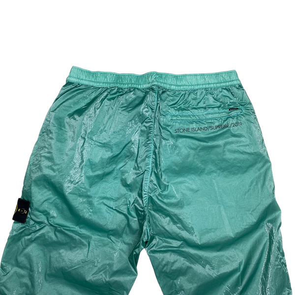 Stone Island x Supreme 2019 Teal Liquid Silk Trousers