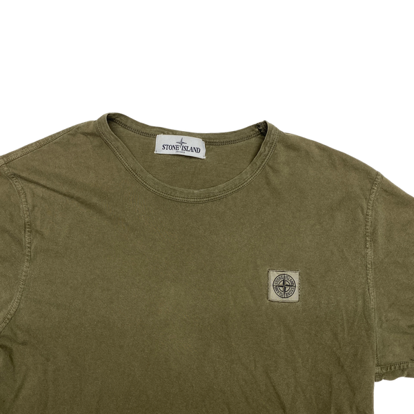 Stone Island Khaki Cotton T Shirt