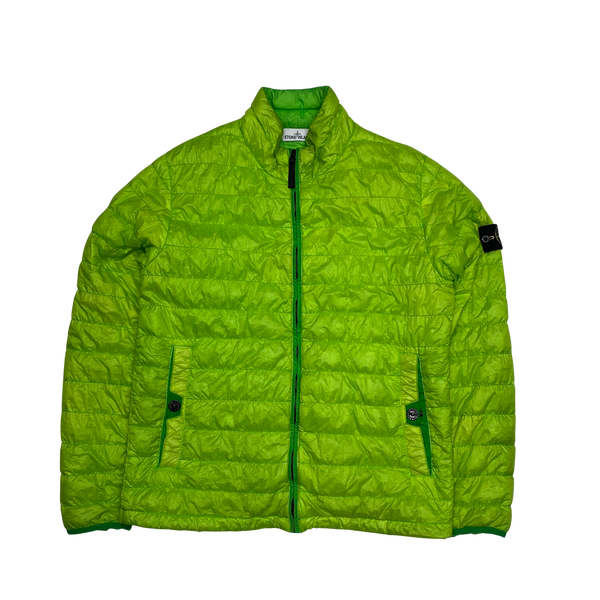 Bright green stone island jacket on sale