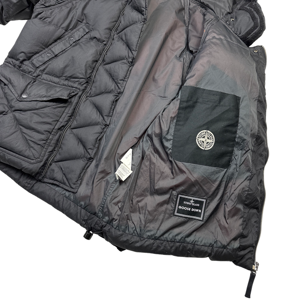 Sone Island 2007 Opaque Nylon Tela Down Mesh Badge Puffer - Medium