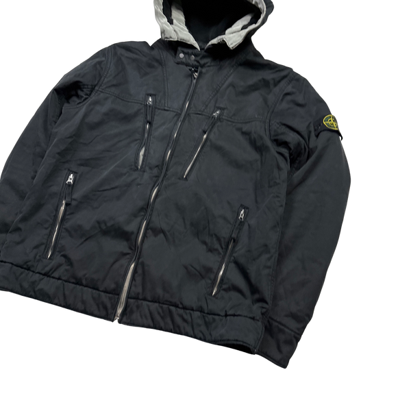 Stone Island Black 2010 Raso Gommato Fleece Lined Jacket - XL – Mat's Island