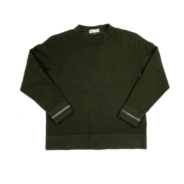 Stone Island 2000 Khaki Green Vintage Wool Jumper