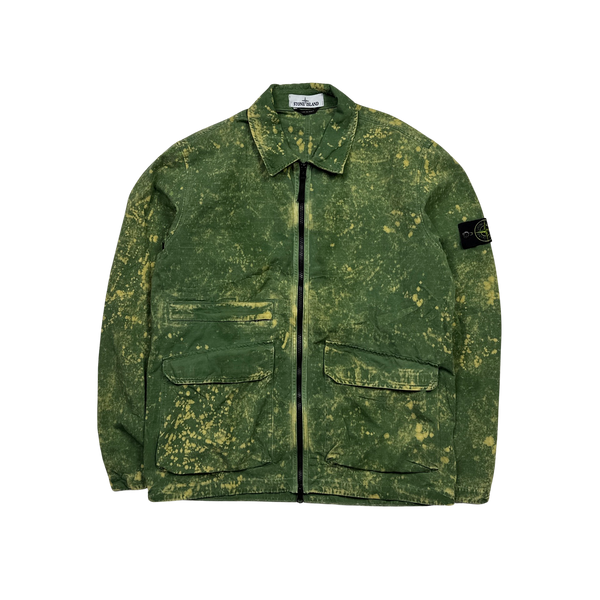 Stone Island Green Off-Dyed OVD Camo Overshirt Jacket - Large