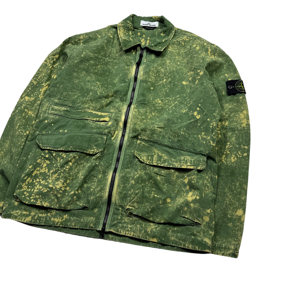 Stone Island Green Off-Dyed OVD Camo Overshirt Jacket - Large