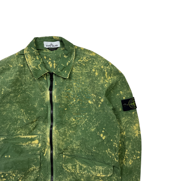 Stone Island Green Off-Dyed OVD Camo Overshirt Jacket - Large
