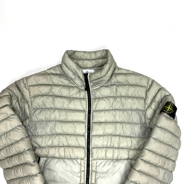 Stone Island Light Grey Garment Dyed Down Puffer Jacket