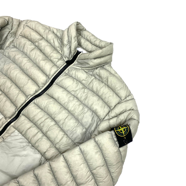 Stone Island Light Grey Garment Dyed Down Puffer Jacket
