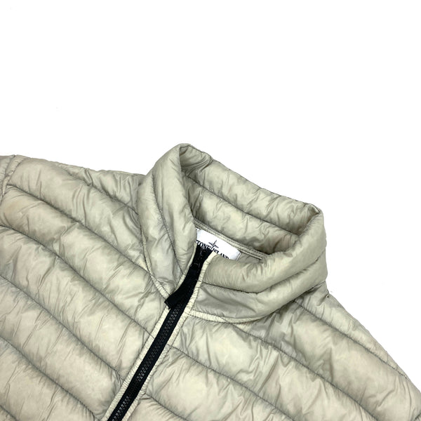 Stone Island Light Grey Garment Dyed Down Puffer Jacket