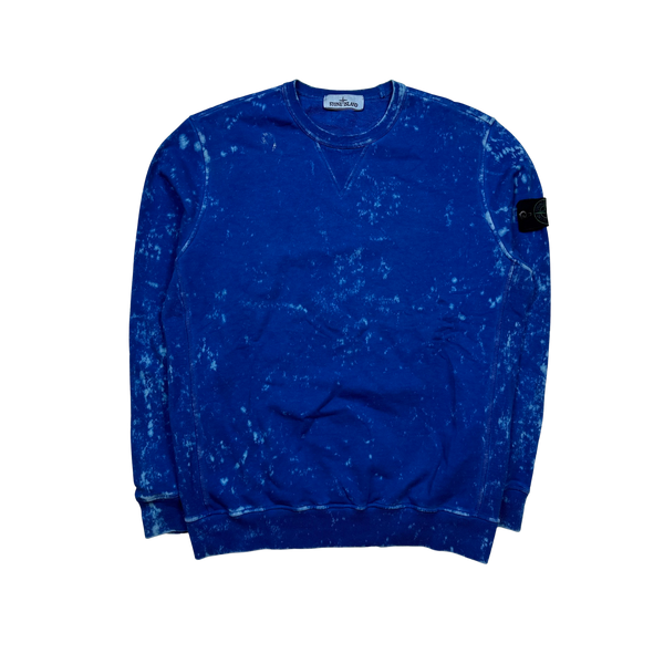Stone Island Camo OVD Blue Crewneck Sweatshirt - Large