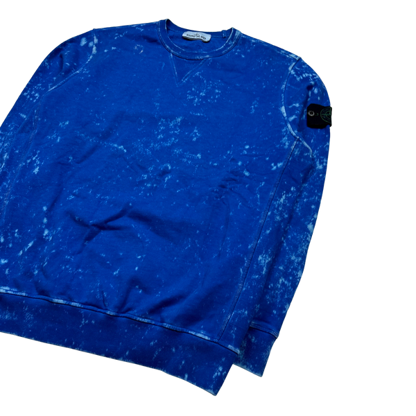 Stone Island Camo OVD Blue Crewneck Sweatshirt - Large