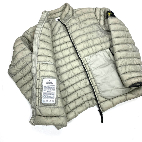 Stone Island Light Grey Garment Dyed Down Puffer Jacket