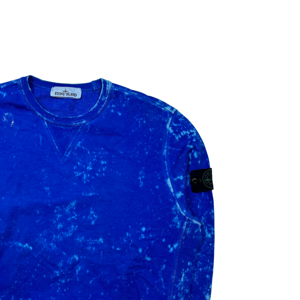 Stone Island Camo OVD Blue Crewneck Sweatshirt - Large