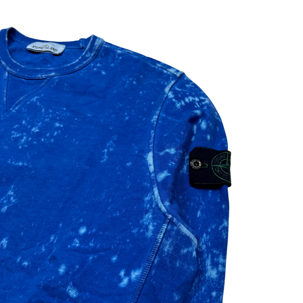 Stone Island Camo OVD Blue Crewneck Sweatshirt - Large