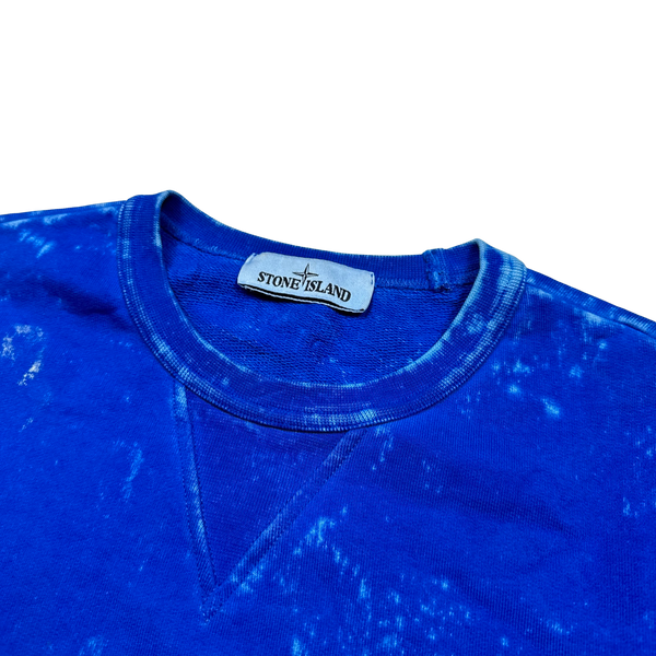 Stone Island Camo OVD Blue Crewneck Sweatshirt - Large