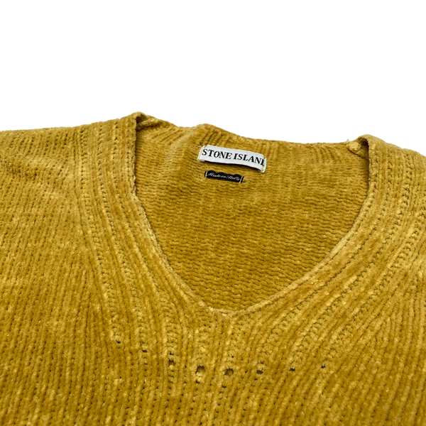 Stone Island Vintage 1998 Yellow Chenille Knitted Cotton