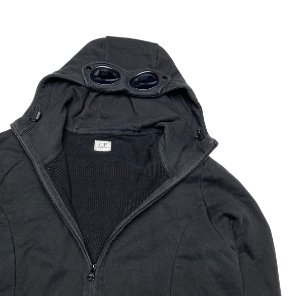 CP Company Black Zipped Cotton Goggle Hoodie