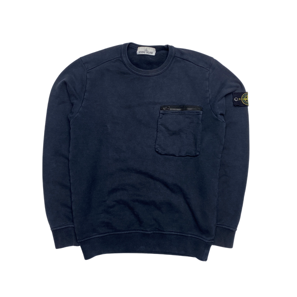Stone Island 2017 Navy Cotton Crewneck Sweatshirt