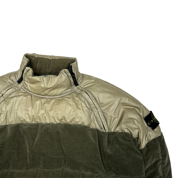 Stone Island 2018 Khaki Cotton Velvet Down TC Reverse Lamy Flock Puffe Mat s Island