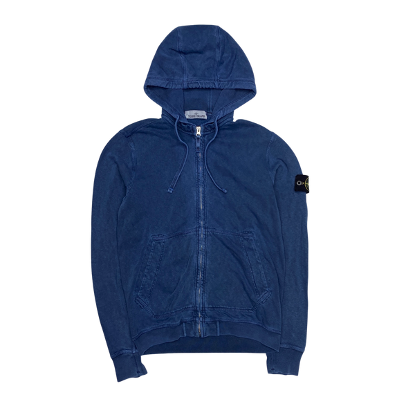 Stone Island 2017 Blue Zipped Cotton Hoodie