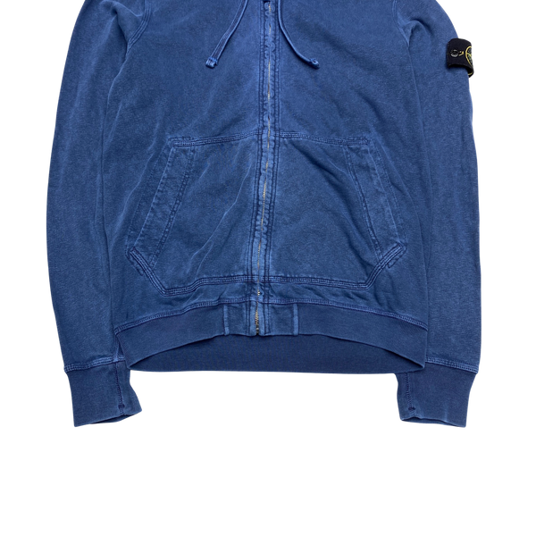 Stone Island 2017 Blue Zipped Cotton Hoodie