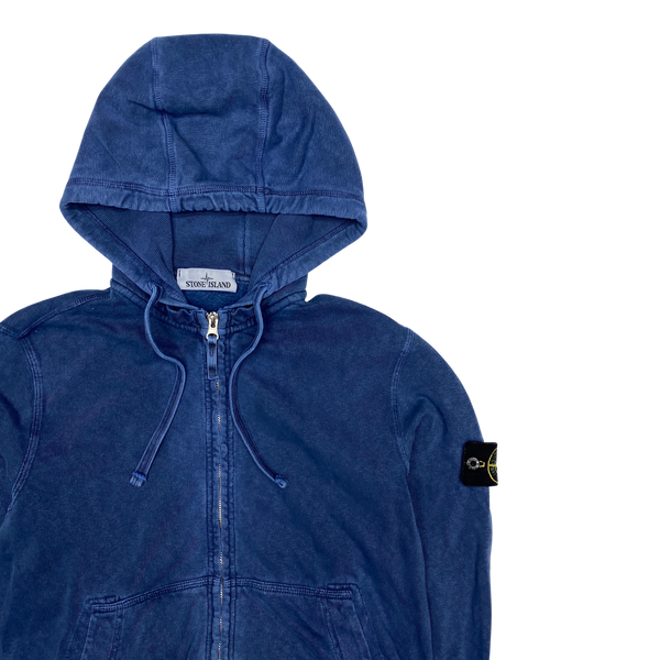 Stone Island 2017 Blue Zipped Cotton Hoodie