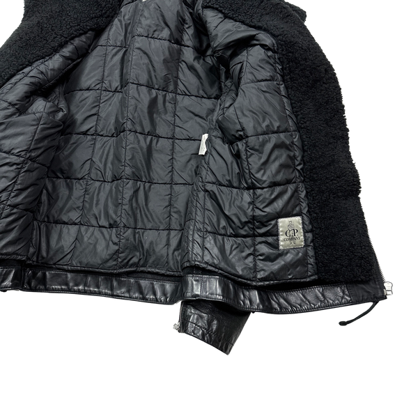 CP Company Rare 2007 Leather Shearling Goggle Jacket - XL