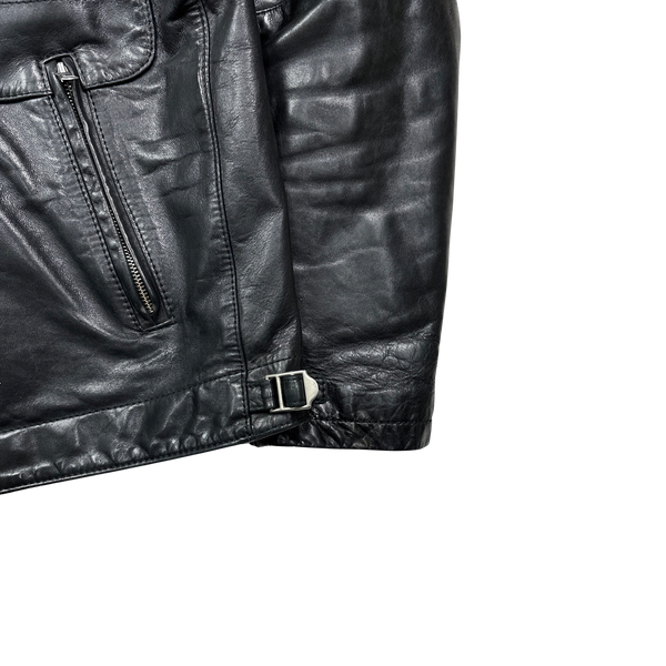 CP Company Rare 2007 Leather Shearling Goggle Jacket - XL