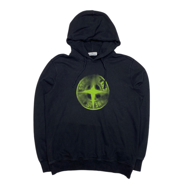 Stone Island 2019 Thick Cotton Black Pullover Hoodie