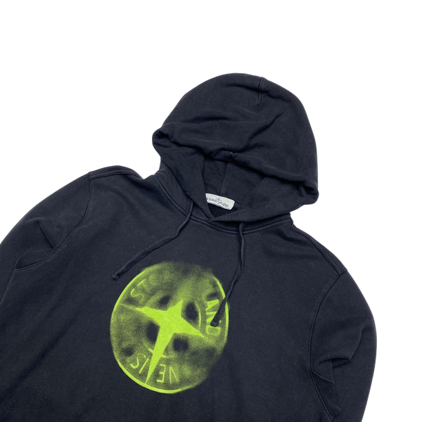 Stone Island 2019 Thick Cotton Black Pullover Hoodie