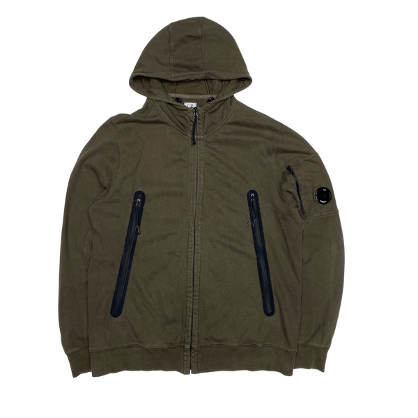 CP Company Khaki Zipped Lens Viewer Hoodie