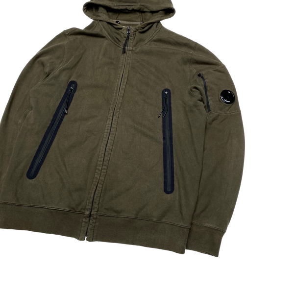 CP Company Khaki Zipped Lens Viewer Hoodie