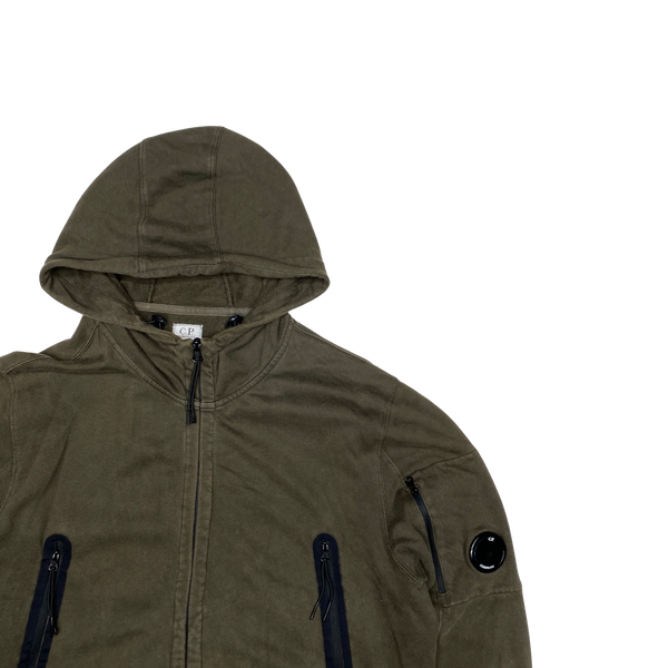 CP Company Khaki Zipped Lens Viewer Hoodie