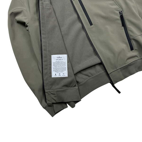 Stone Island 2018 Olive Green Soft Shell R Black Jacket - XL