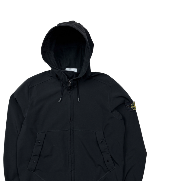 Stone Island 2020 Black Soft Shell Hooded Jacket - XL