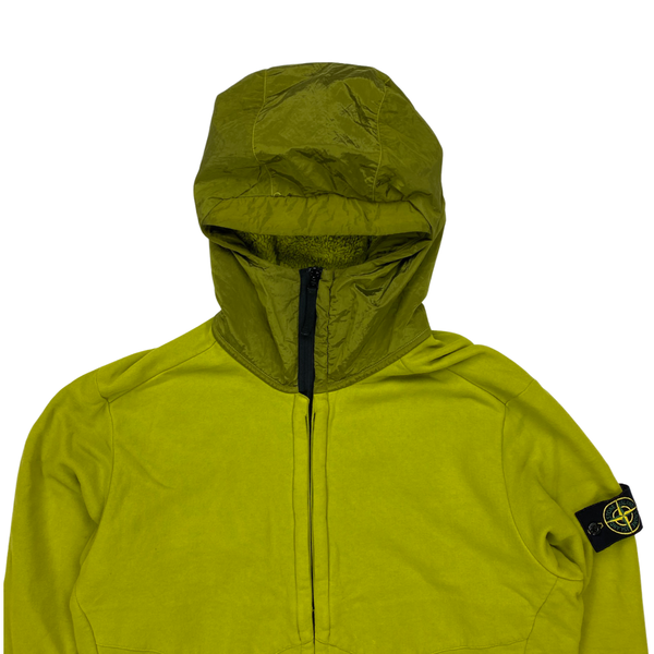 Stone Island Lime Nylon Metal Zipped Hoodie