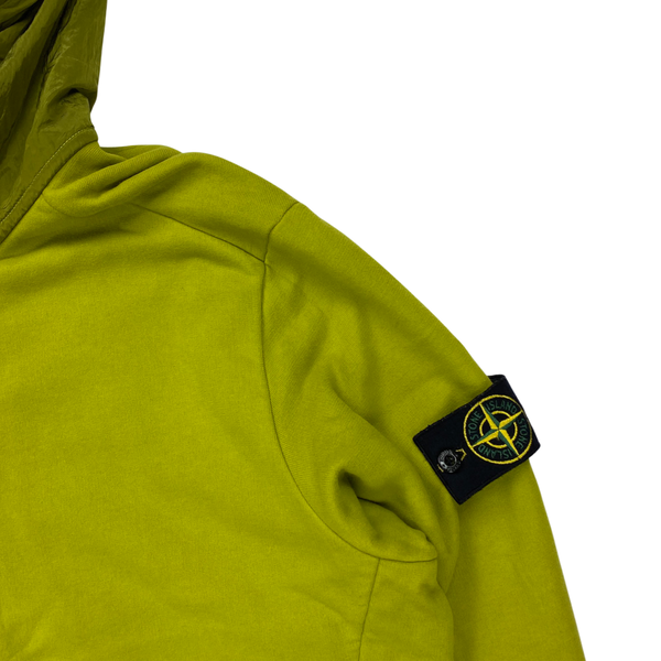 Stone Island Lime Nylon Metal Zipped Hoodie