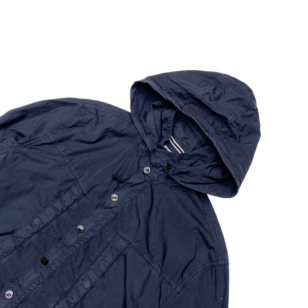 Stone Island Navy Hydrophobic Hooded Overshirt