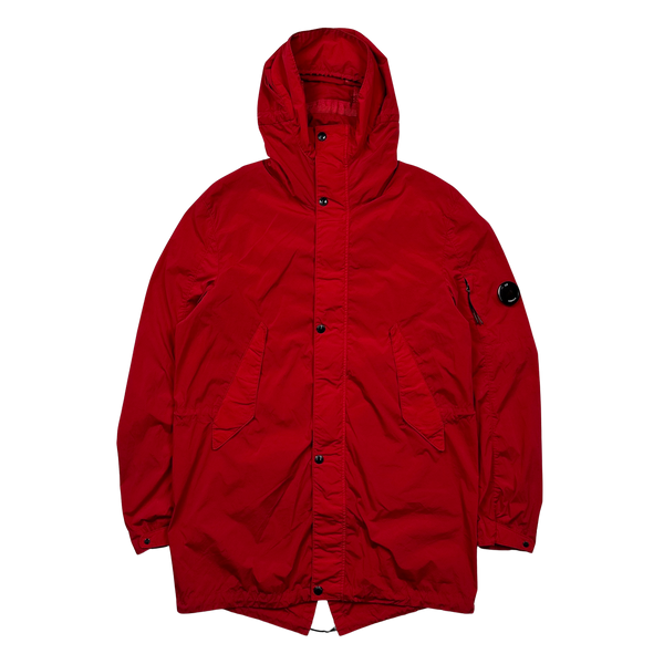 CP Company Red Nycra Fishtail Parka Jacket - XL