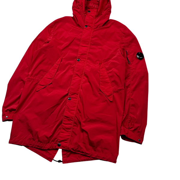 CP Company Red Nycra Fishtail Parka Jacket - XL