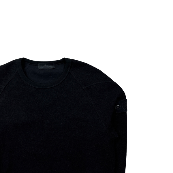 Stone Island 2020 Black Wool Ghost Crewneck Sweatshirt - Large