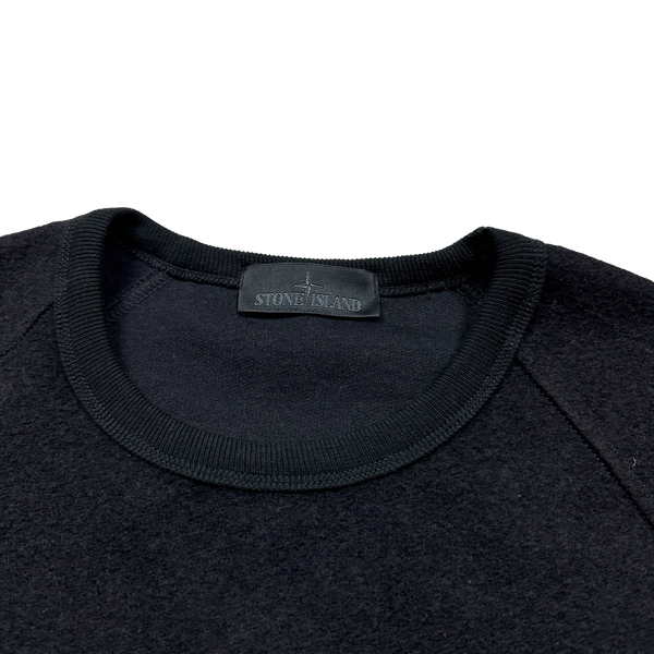 Stone Island 2020 Black Wool Ghost Crewneck Sweatshirt - Large