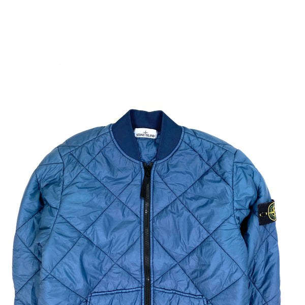 Stone Island Petrol Blue Garment Dyed Quilter Micro Yarn Jacket