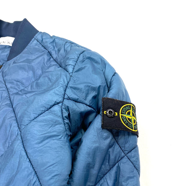 Stone Island Petrol Blue Garment Dyed Quilter Micro Yarn Jacket