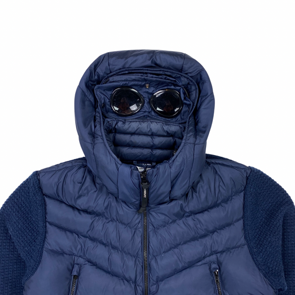CP Company Navy Down Filled Knitted Goggle Jacket