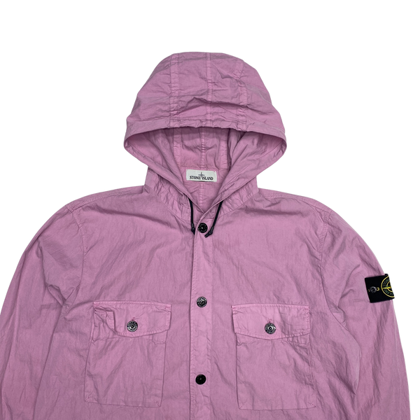 Stone Island 2020 Pink Cotton Hooded Overshirt