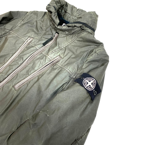 Stone Island Grey Liquid Reflective Fleece Lined Jacket
