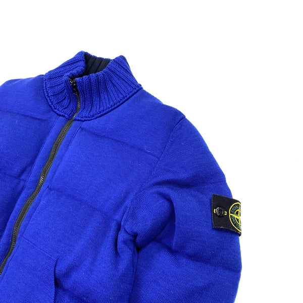 Stone Island Blue Multi Knit Down Bag Jacket
