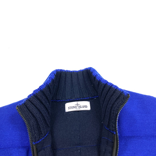 Stone Island Blue Multi Knit Down Bag Jacket