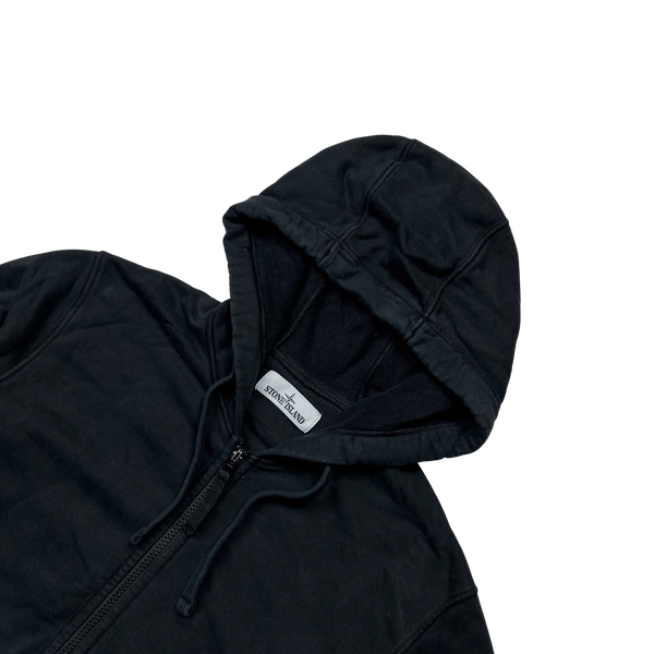 Stone Island 2020 Black Cotton Zipped Hoodie - Medium